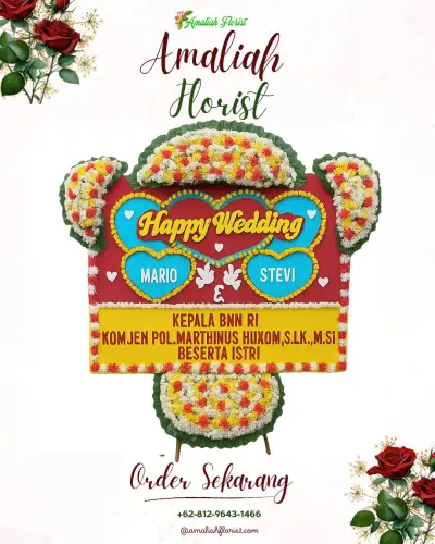 Karangan Papan Bunga Pernikahan di Cibulakan
